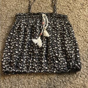 Floral Black and White Tank Top